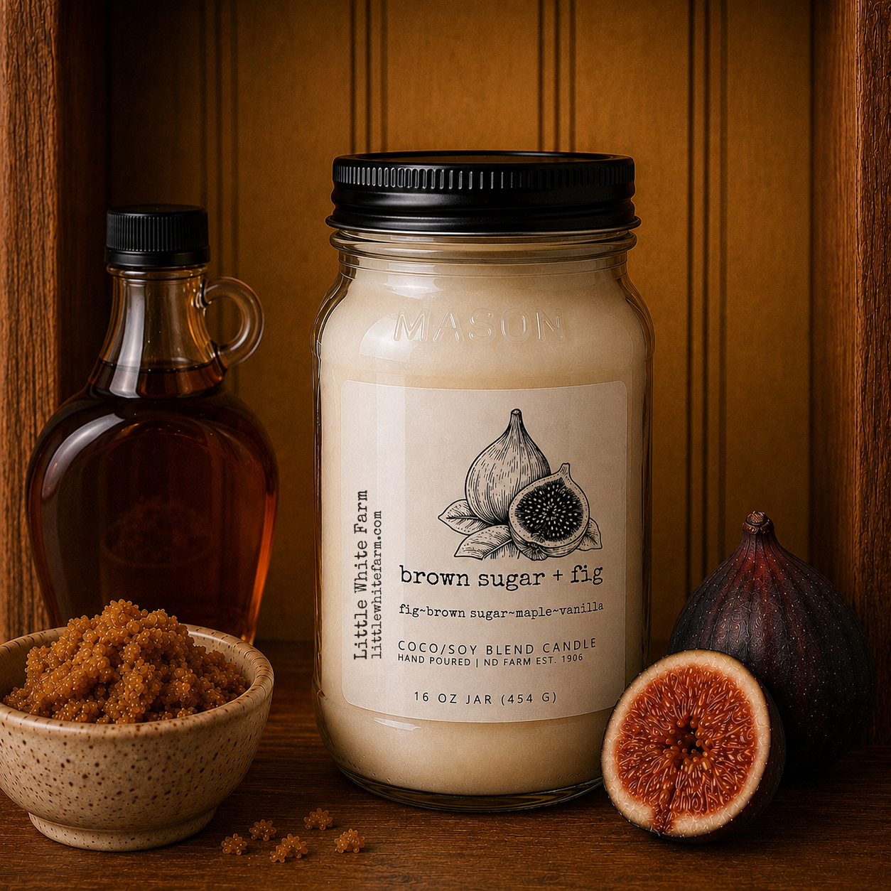 Brown Sugar + Fig Harvest Collection Mason Jar Candle and Wax Melt