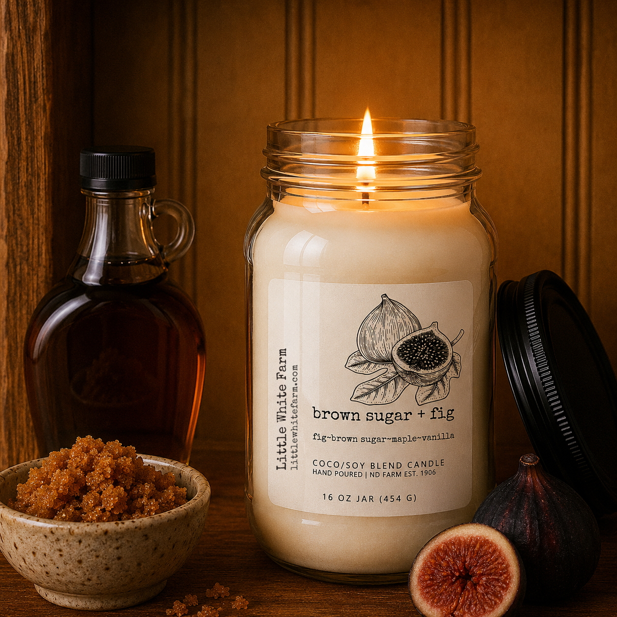 Brown Sugar + Fig Harvest Collection Mason Jar Candle and Wax Melt