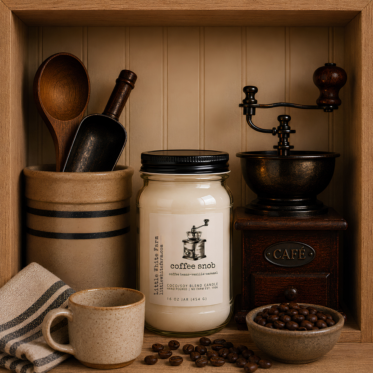 Coffee Snob Farmhouse Collection Mason Jar Candle and Wax Melt