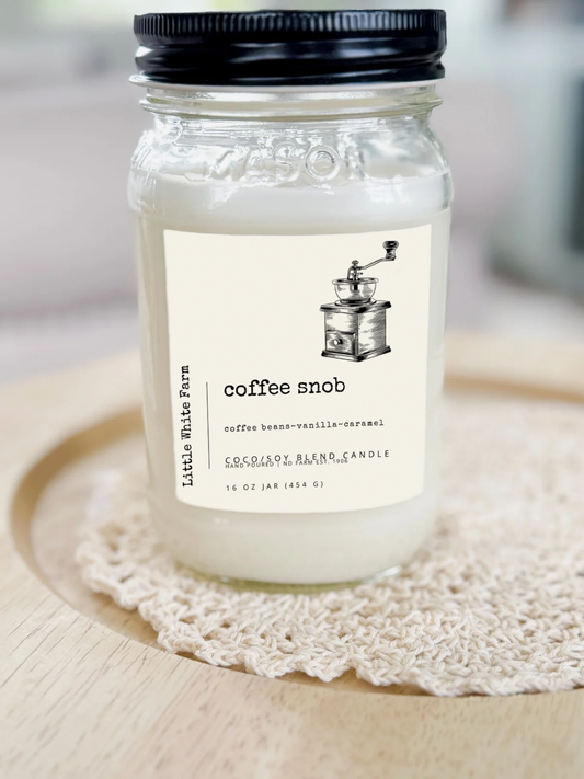 Coffee Snob Farmhouse Collection Mason Jar Candle