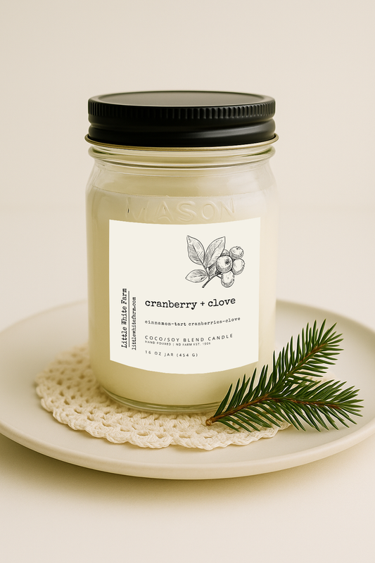 Cranberry + Clove Mason Jar Candle