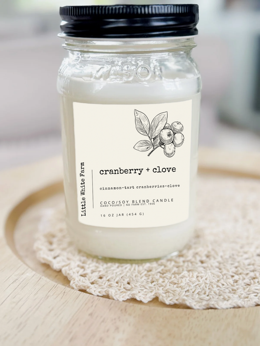 Cranberry + Clove Fall Collection Mason Jar Candle