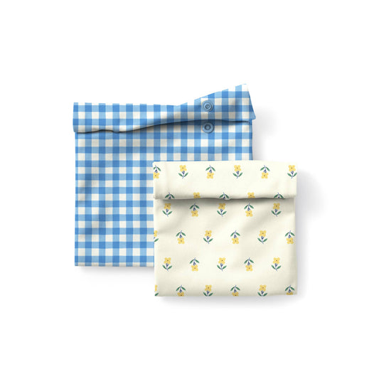 Snack + Sammy Pouches: Gingham + Buds