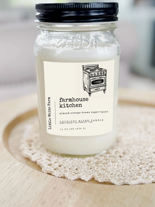 Farmhouse Kitchen-Farmhouse Collection Mason Jar Candle