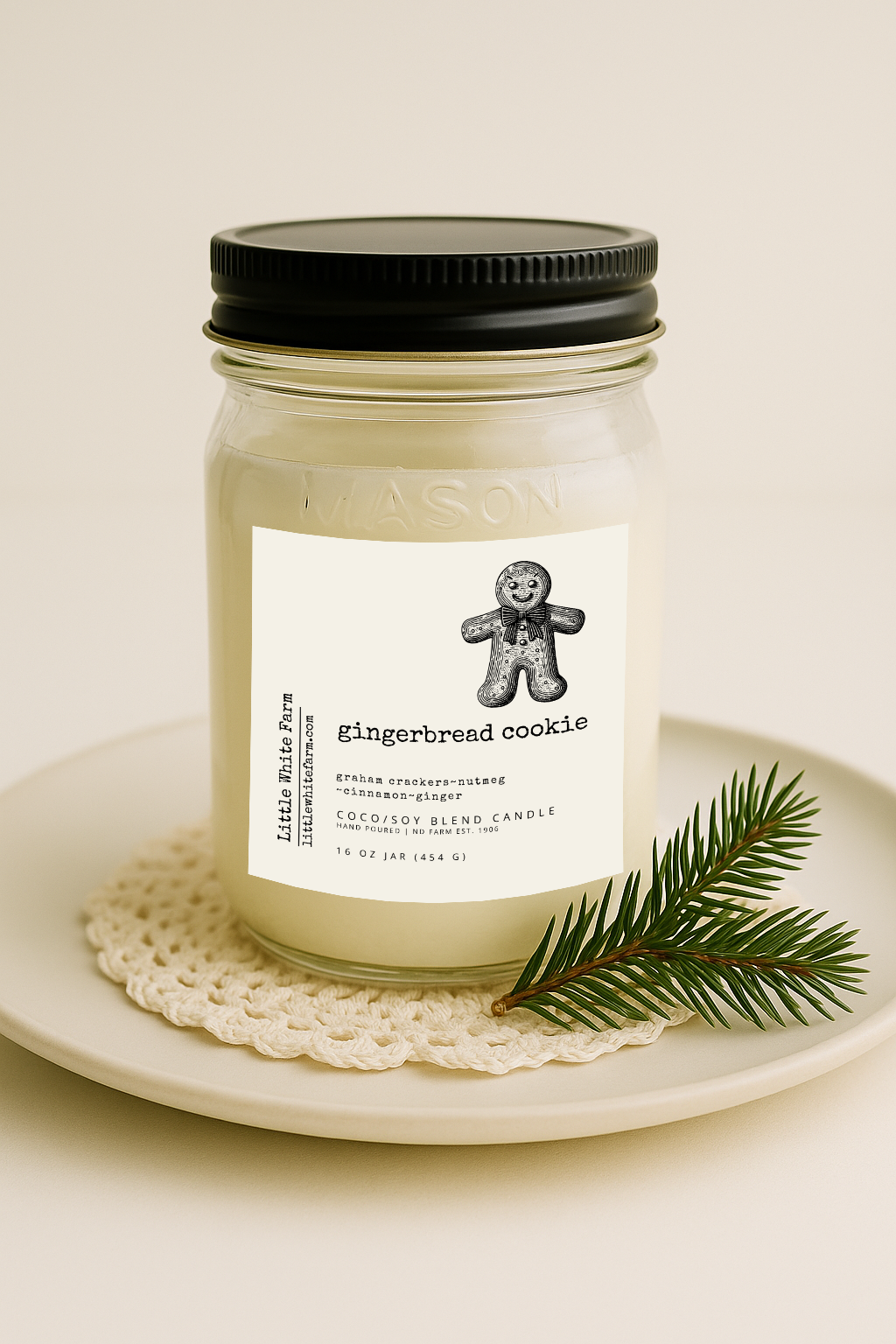 Gingerbread Cookie Mason Jar Candle