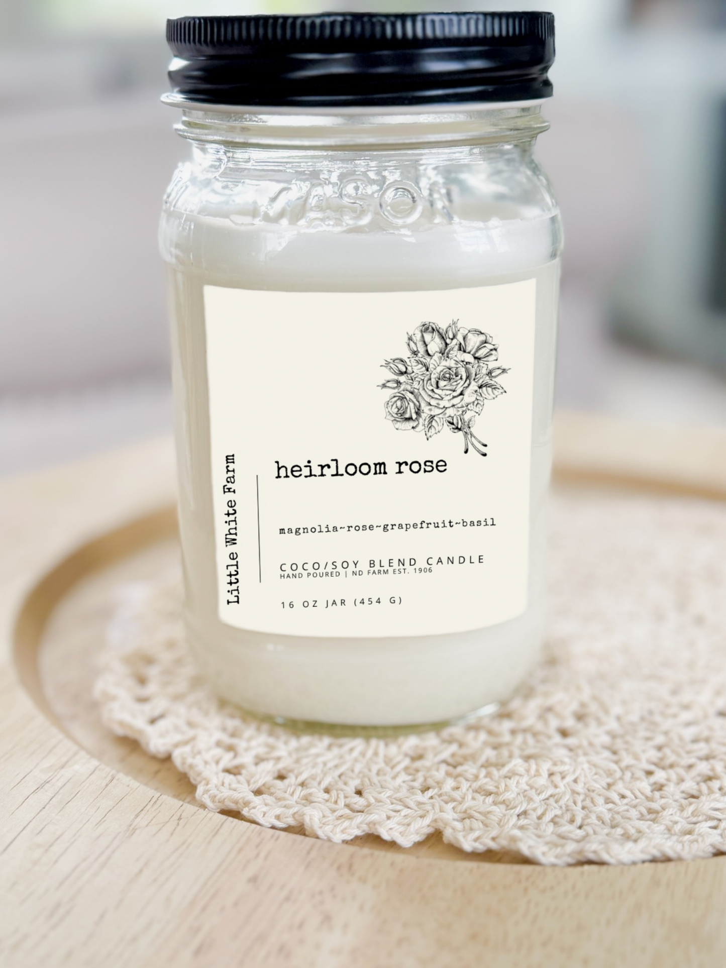 Heirloom Rose Spring Collection Mason Jar Candle