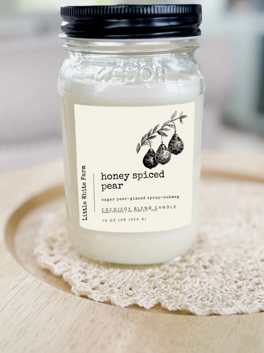 Honey Spiced Pear Fall Collection Mason Jar Candle