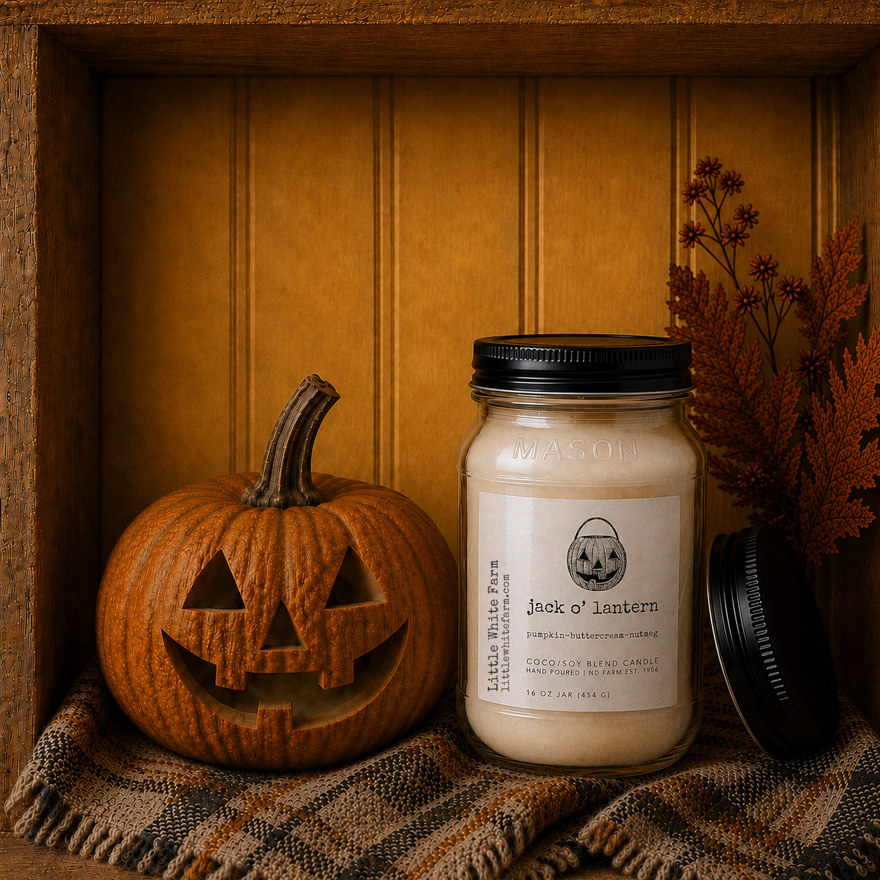 Jack O' Lantern Harvest Collection Mason Jar Candle and Wax Melt