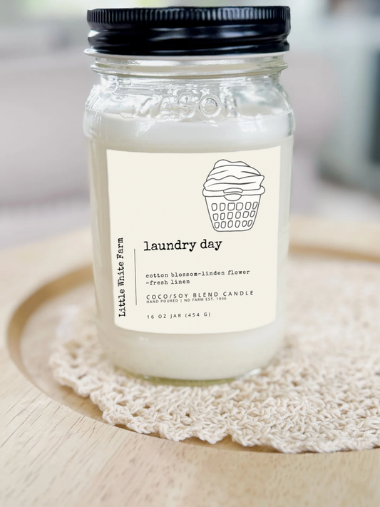 Laundry Day Farmhouse Collection Mason Jar Candle