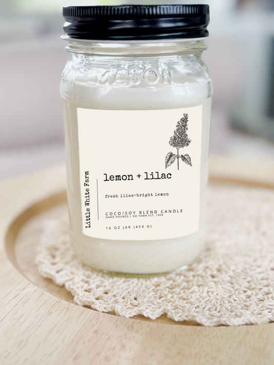 Lemon + Lilac Spring Collection Mason Jar Candle