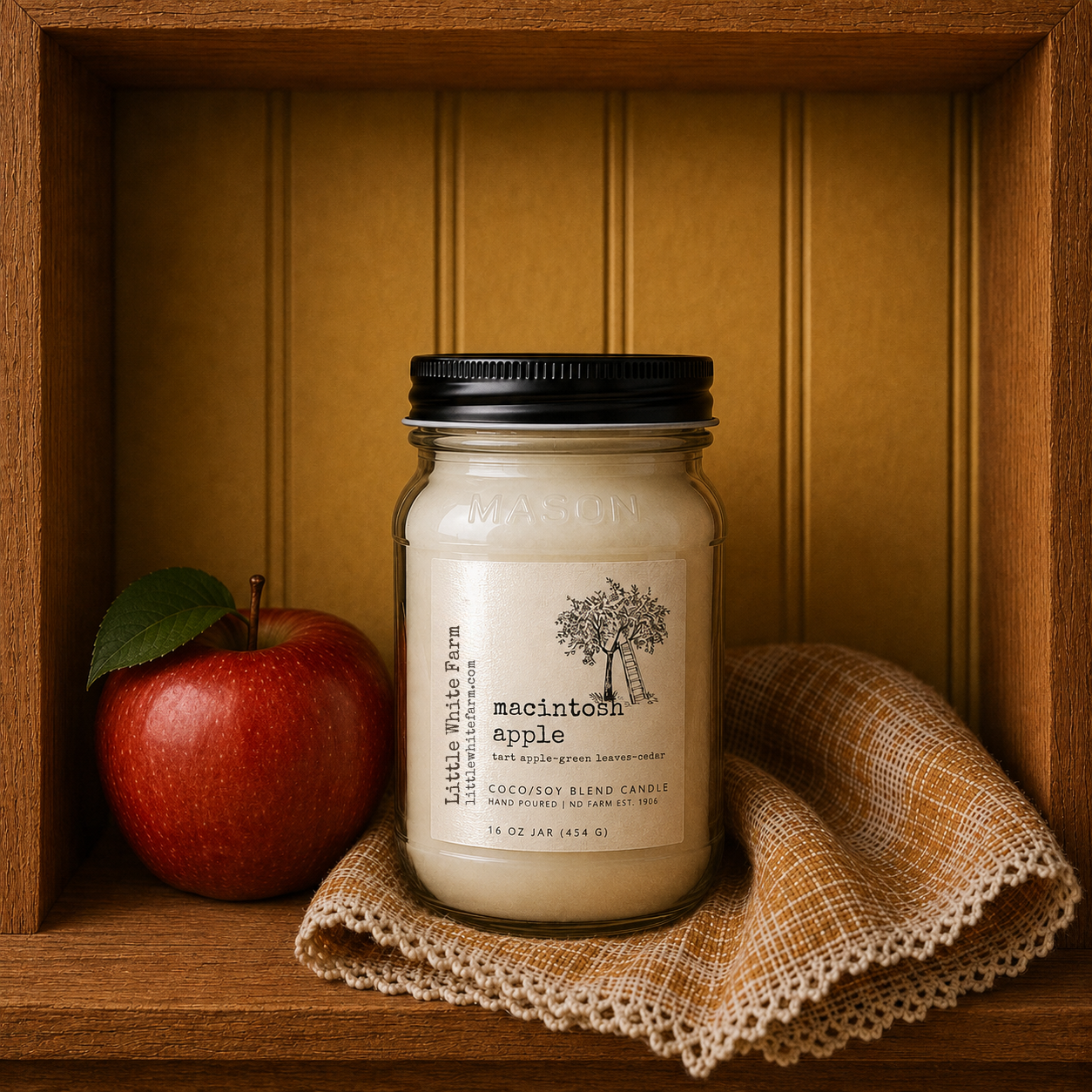 Macintosh Apple Harvest Collection Mason Jar Candle and Wax Melt