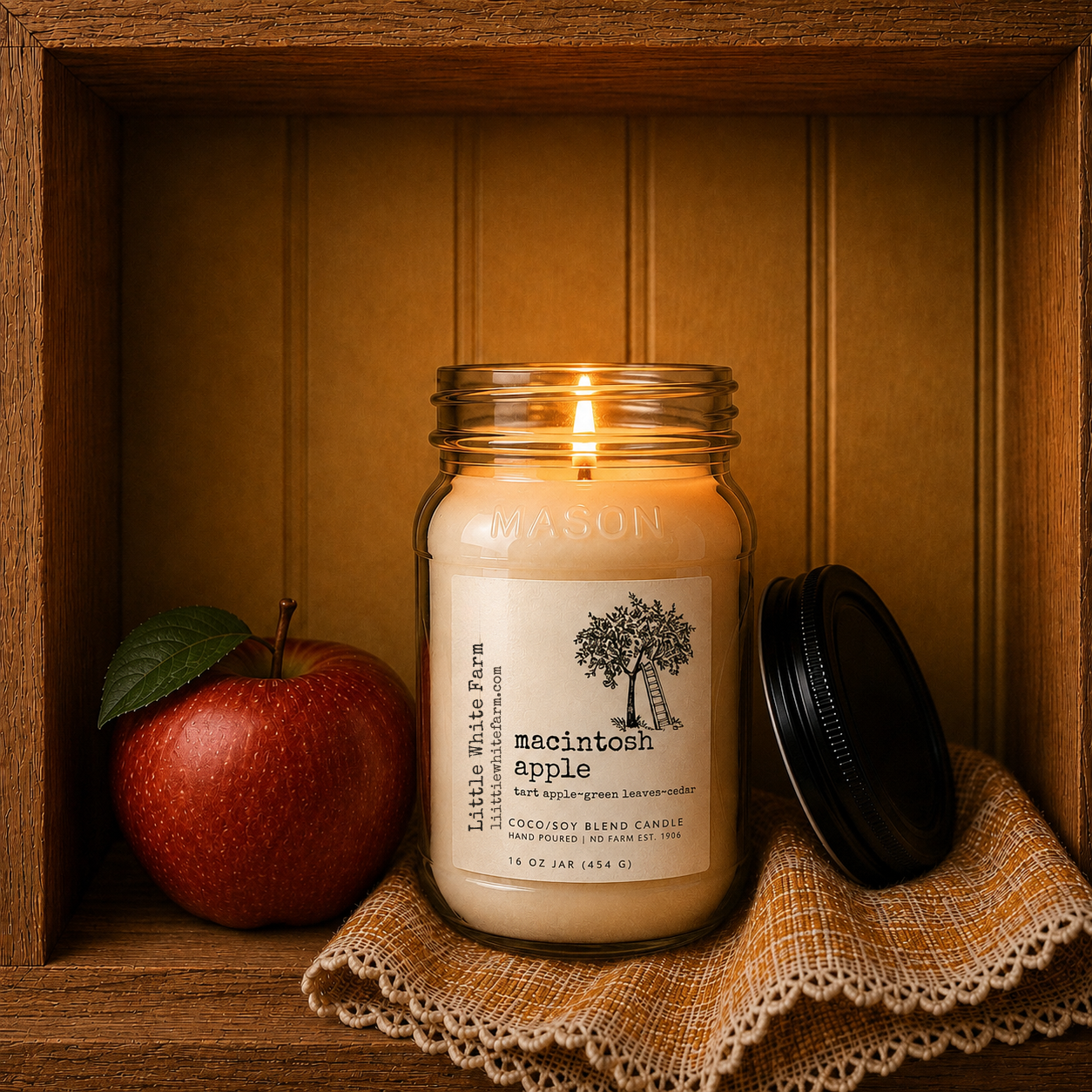 Macintosh Apple Harvest Collection Mason Jar Candle and Wax Melt