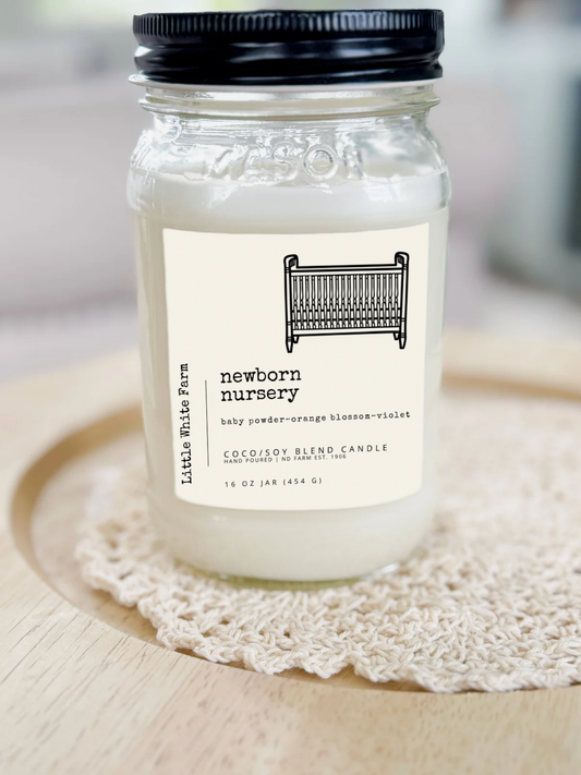Newborn Nursery Farmhouse Collection Mason Jar Candle