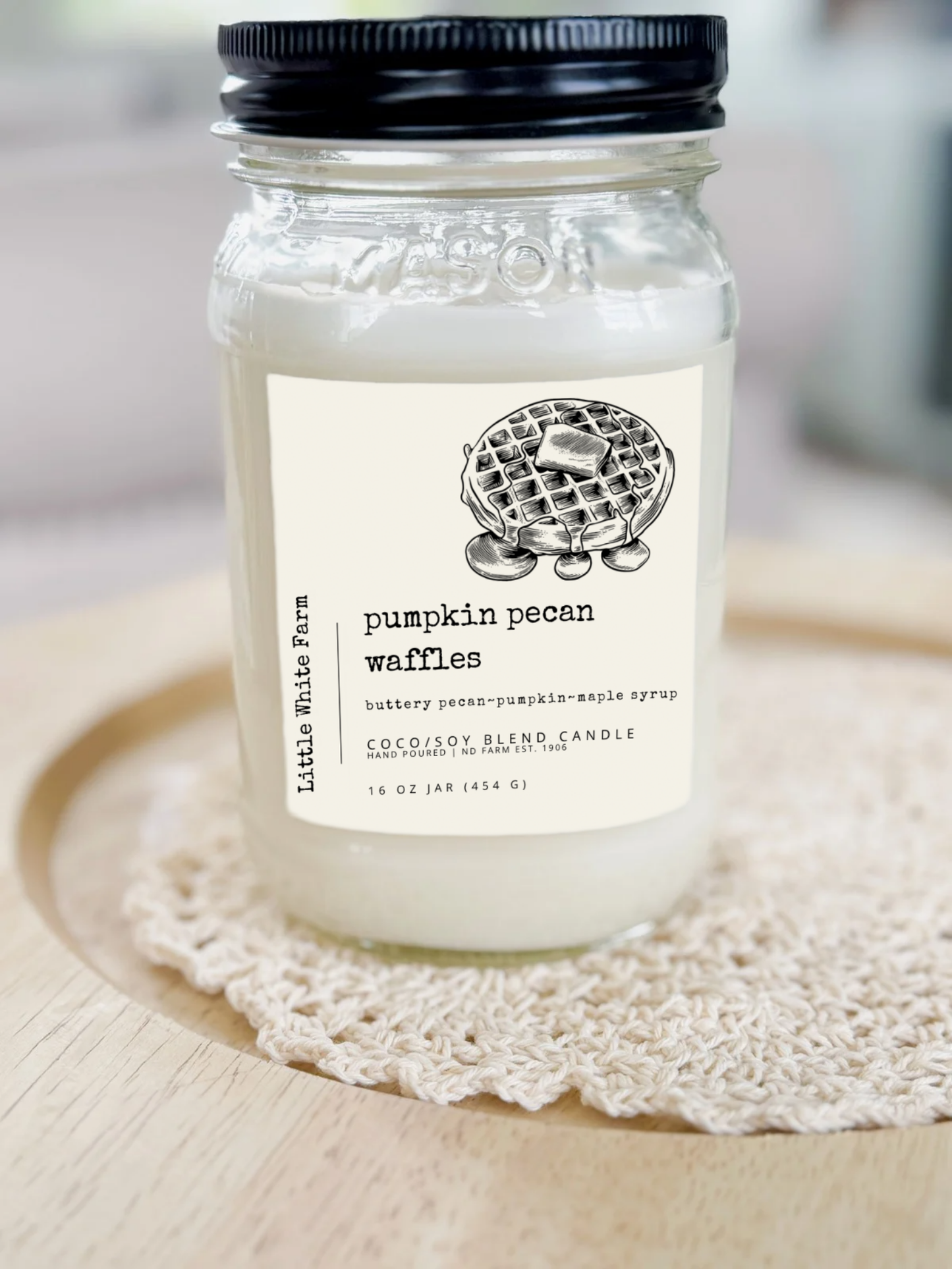 Pumpkin Pecan Waffles Fall Collection Mason Jar Candle
