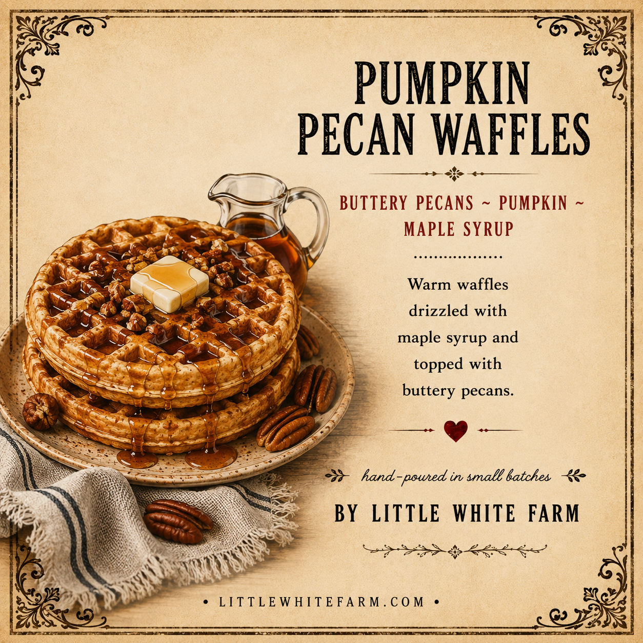 Pumpkin Pecan Waffles Harvest Collection Mason Jar Candle and Wax Melt