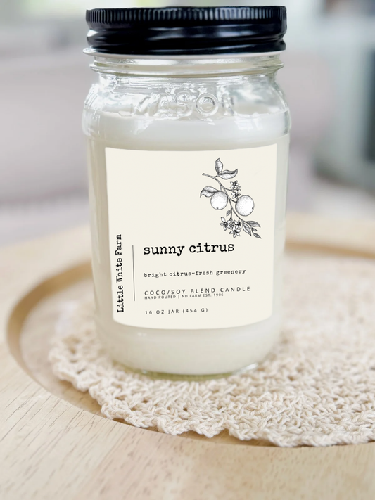 Sunny + Citrus Farmhouse Collection Mason Jar Candle