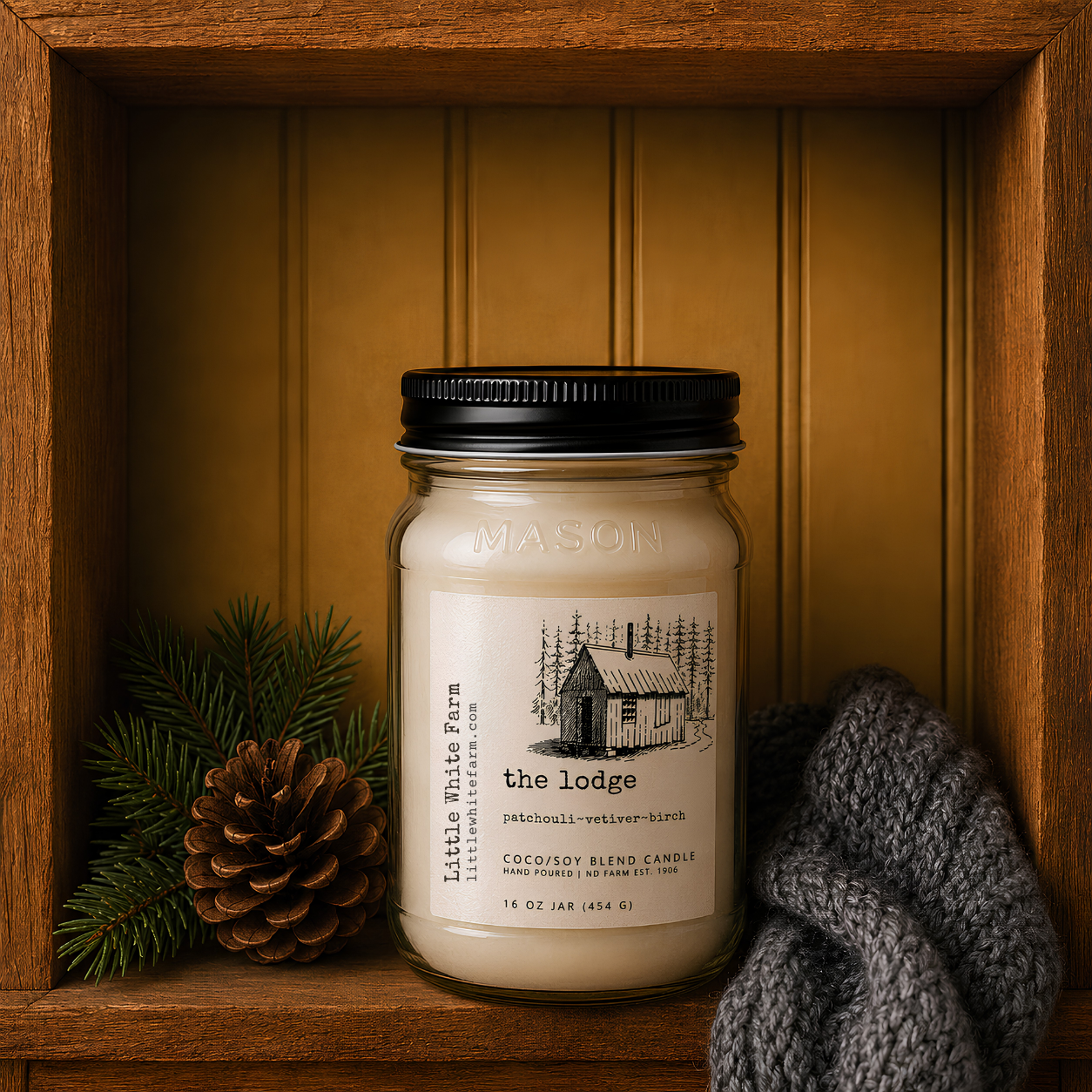 The Lodge Harvest Collection Mason Jar and Wax Melt