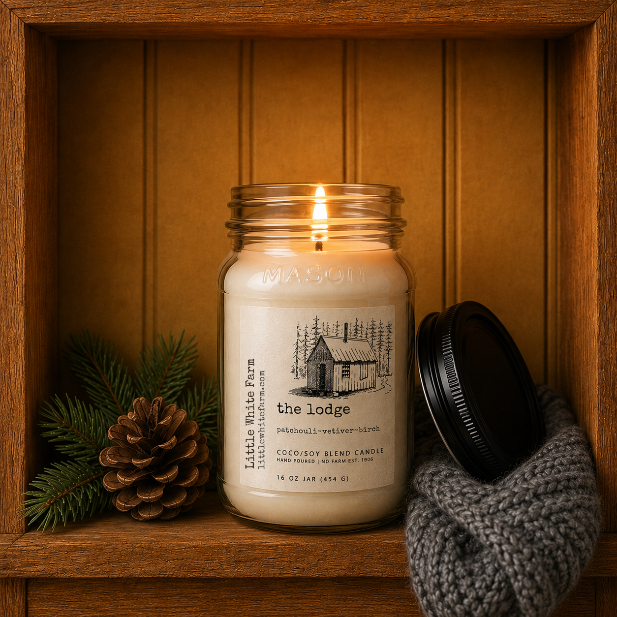 The Lodge Harvest Collection Mason Jar and Wax Melt