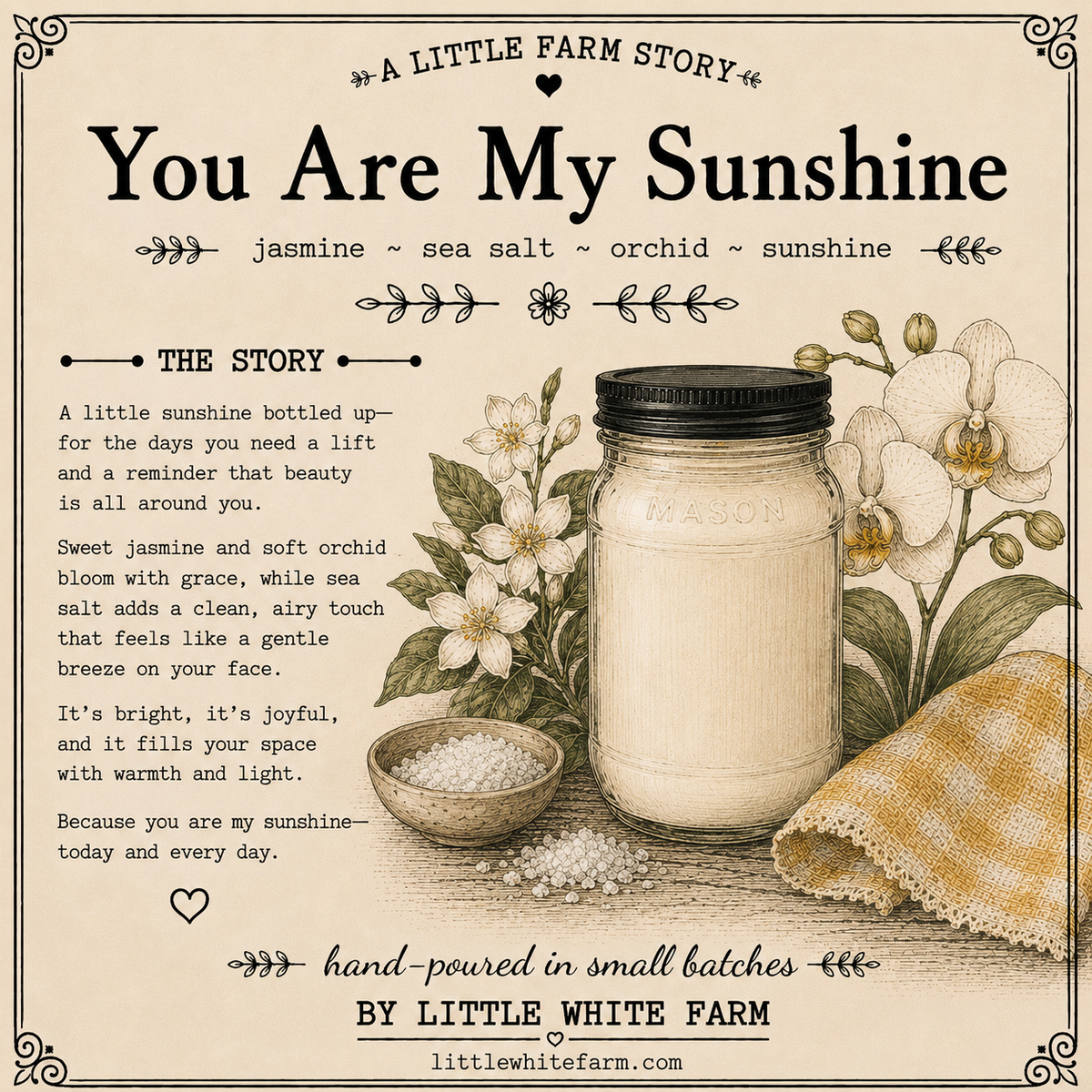 You are my Sunshine Farmhouse Collection Mason Jar Candle and Wax Melt